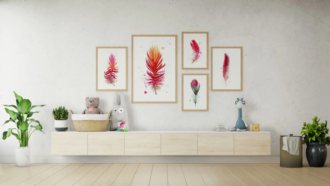 Scarlet Macaw shown in a room setting
