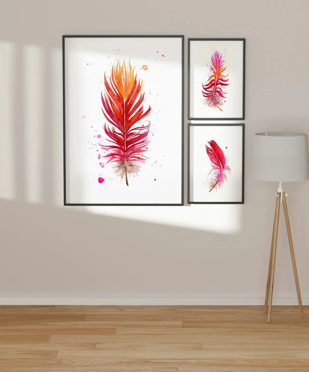 Scarlet Macaw shown in a room setting