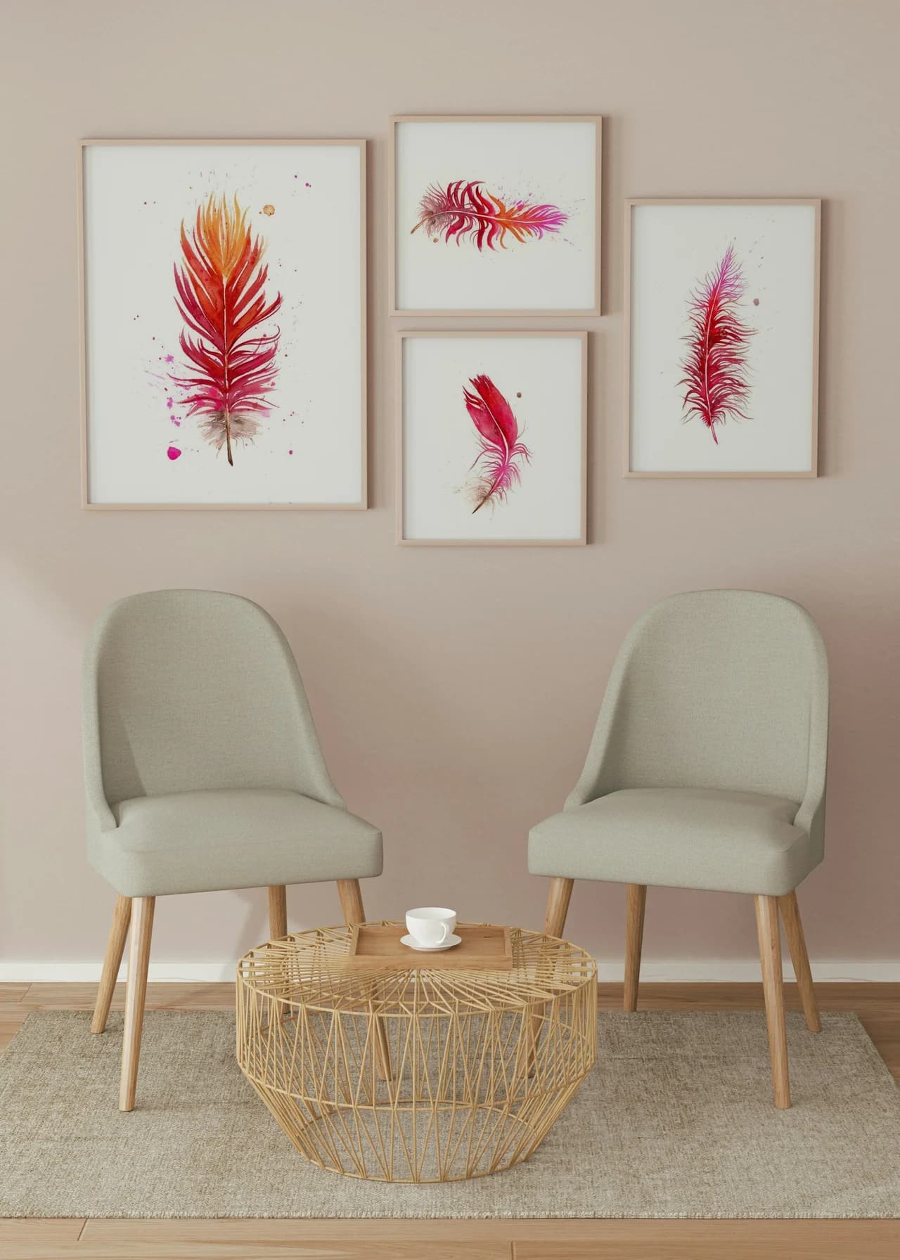 Scarlet Macaw shown in a room setting