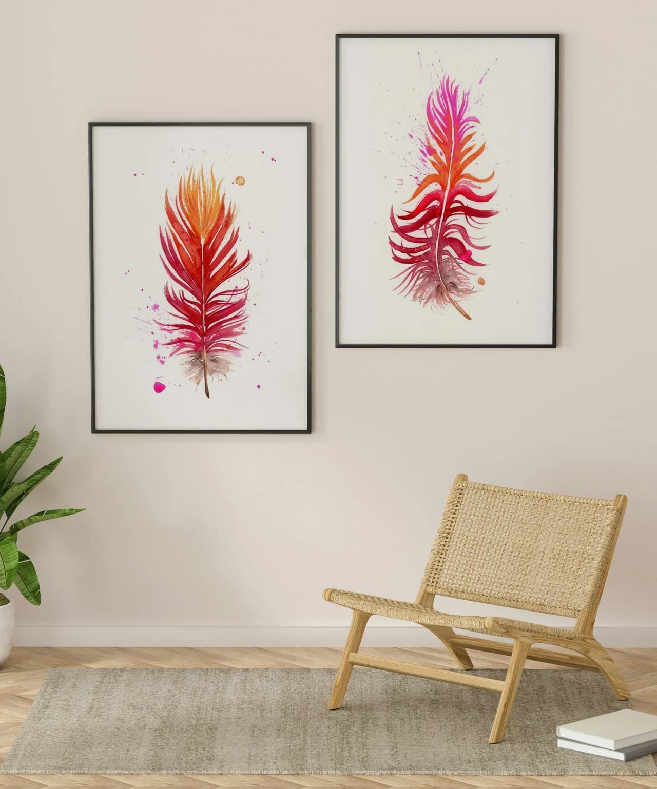 Scarlet Macaw shown in a room setting