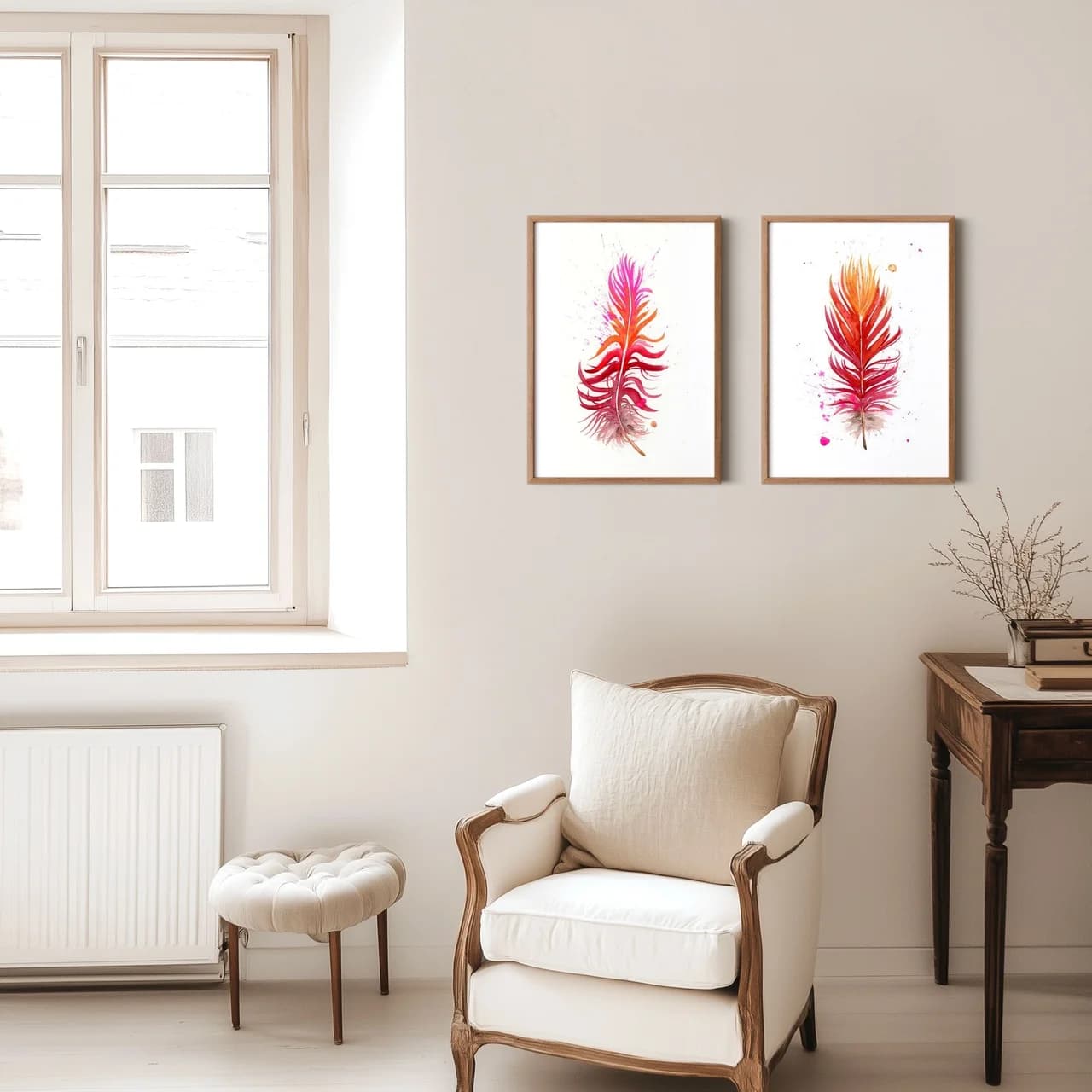 Scarlet Macaw shown in a room setting