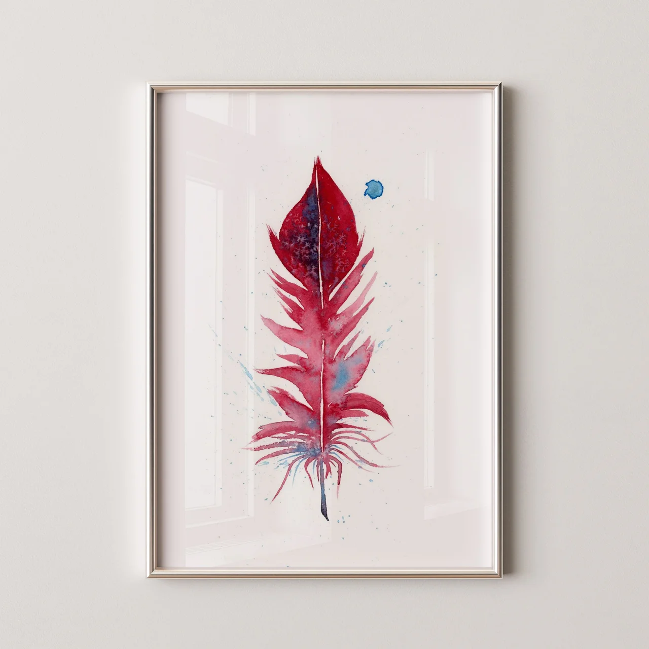 Scarlet Macaw shown in a room setting