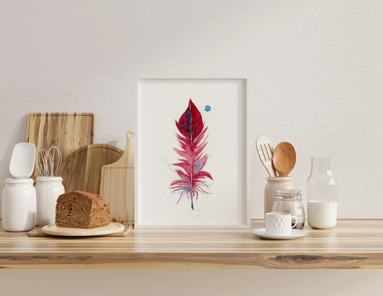 Scarlet Macaw shown in a room setting