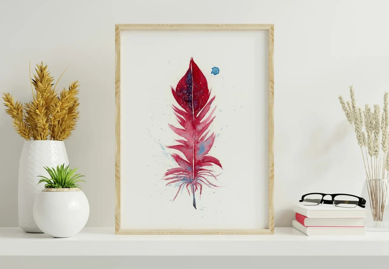 Scarlet Macaw shown in a room setting