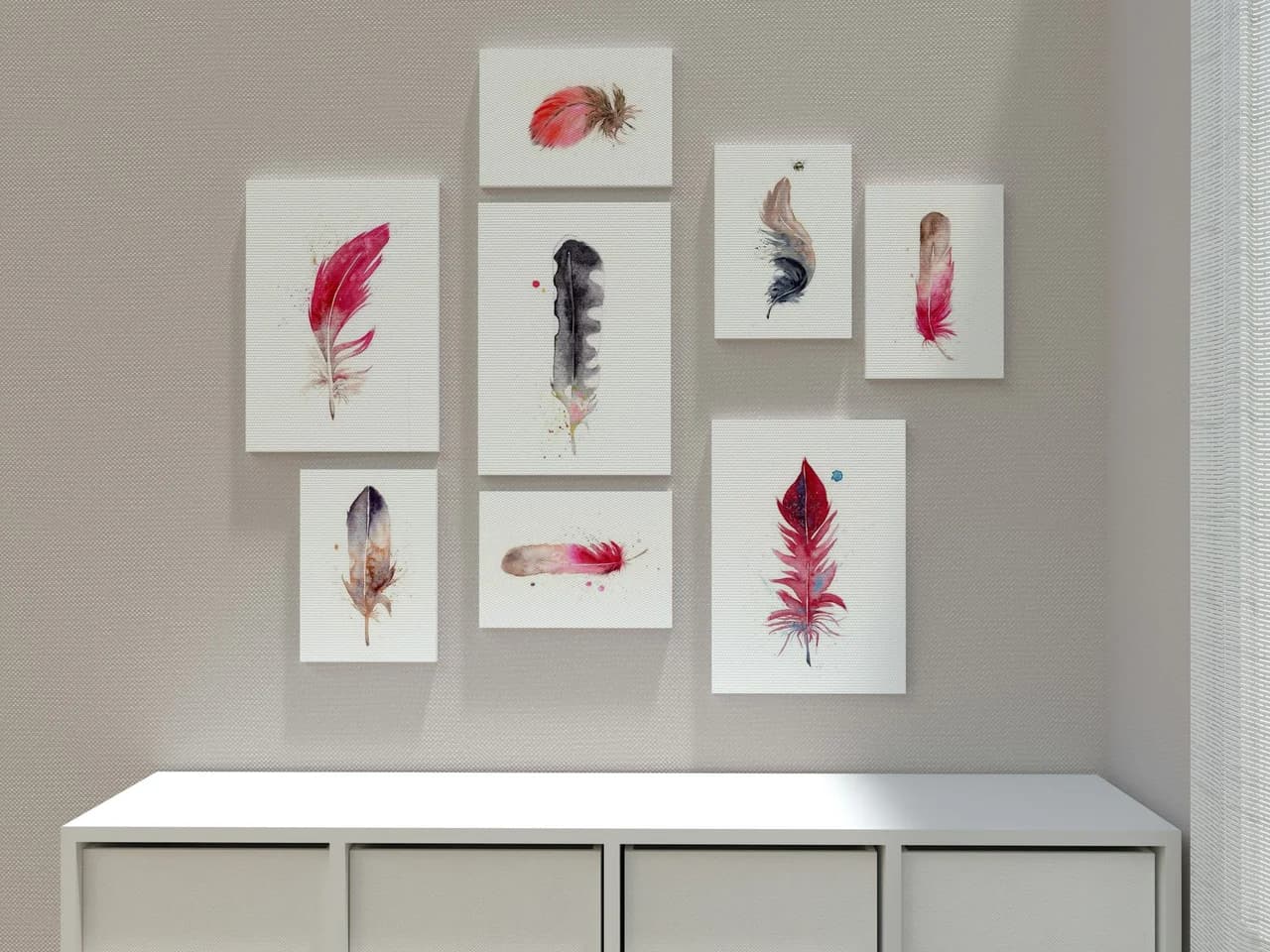 Scarlet Macaw shown in a room setting