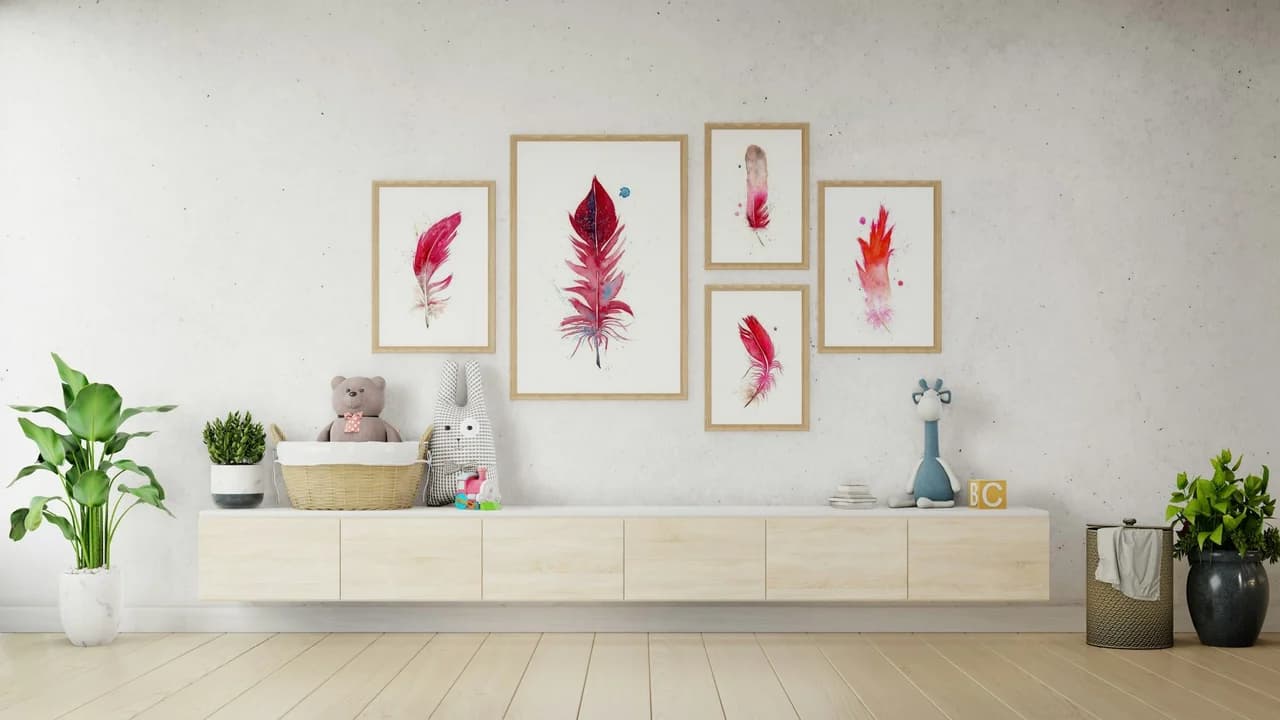 Scarlet Macaw shown in a room setting