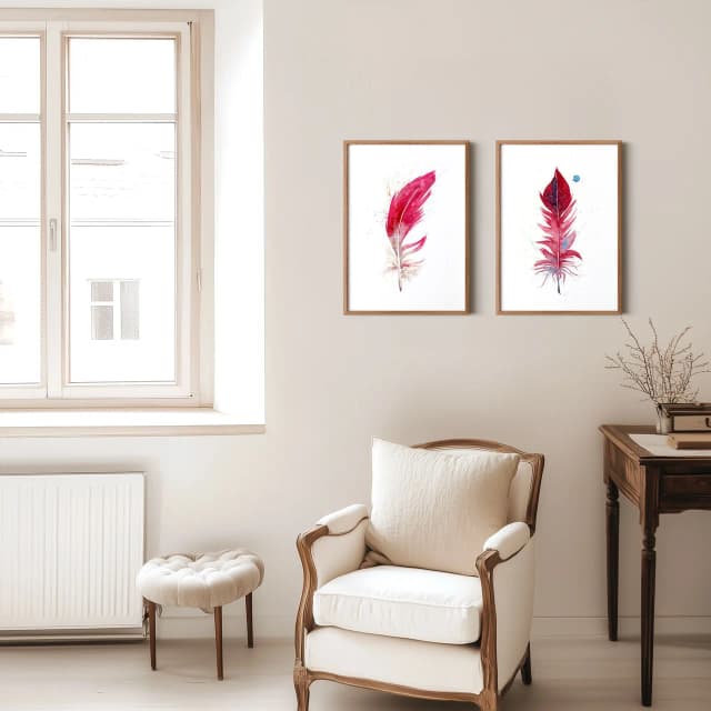 Scarlet Macaw shown in a room setting
