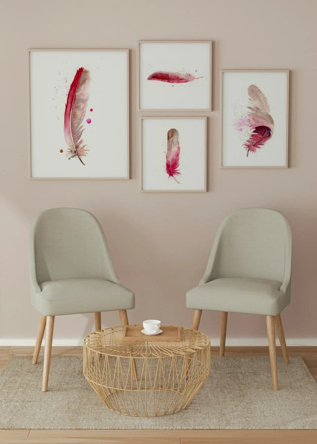 Cardinal shown in a room setting