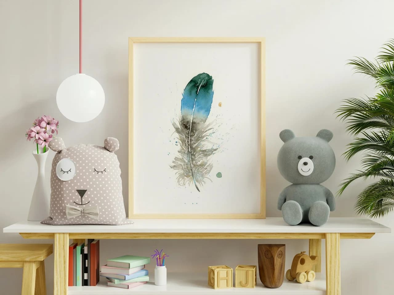 Duck shown in a room setting
