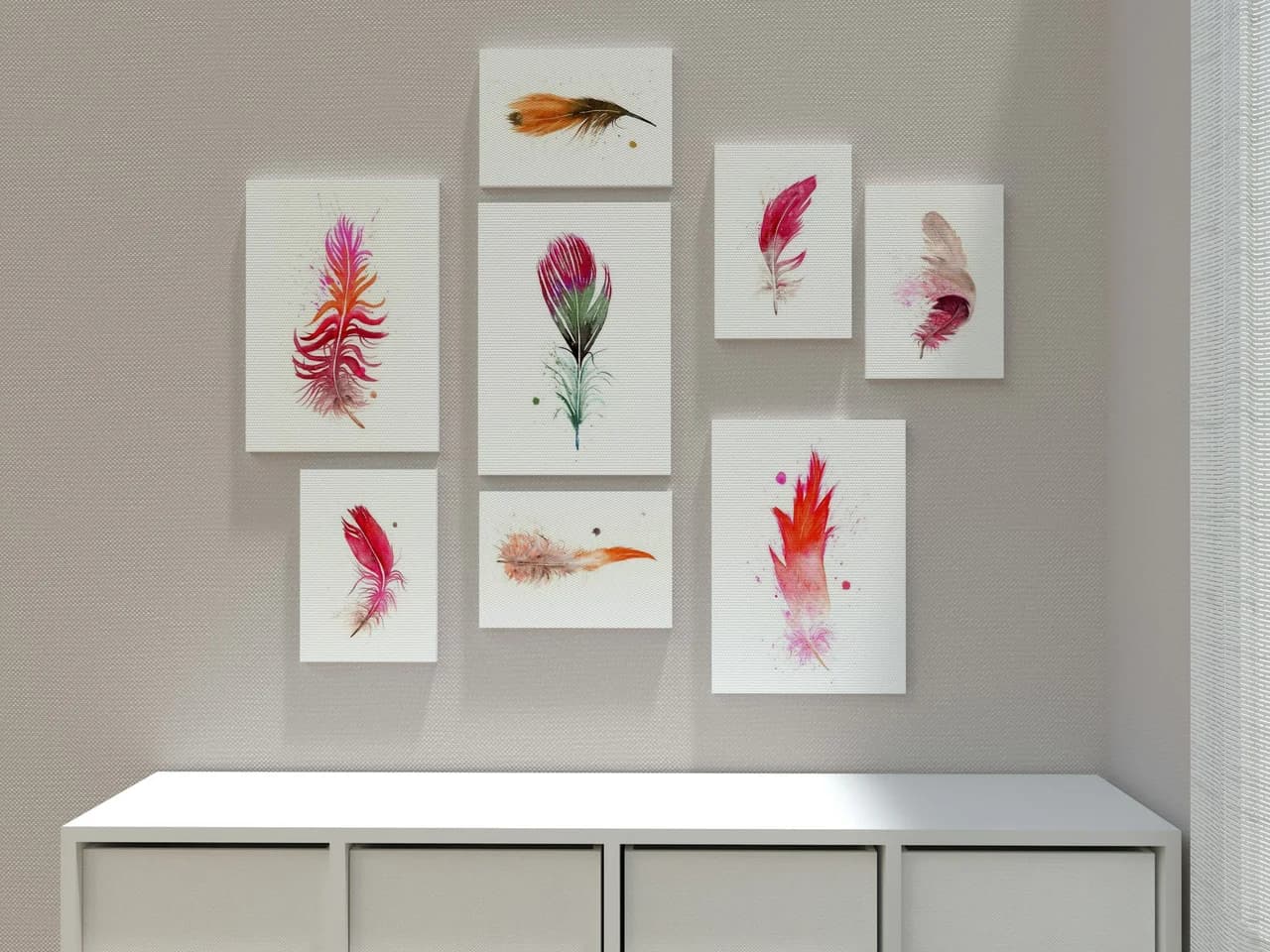 Flamingo shown in a room setting