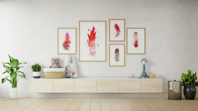 Flamingo shown in a room setting