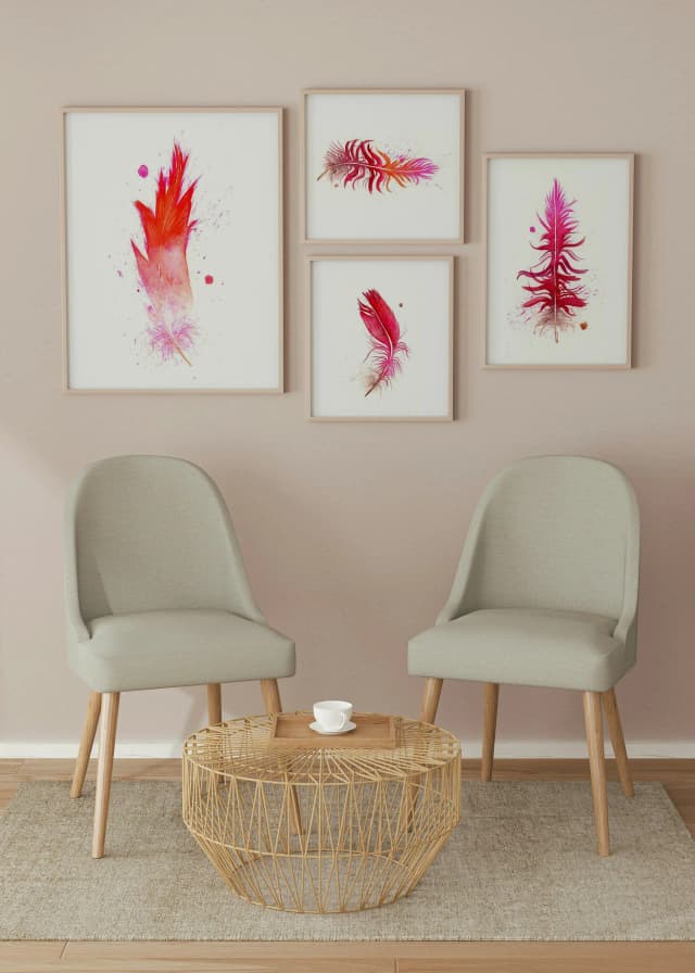 Flamingo shown in a room setting
