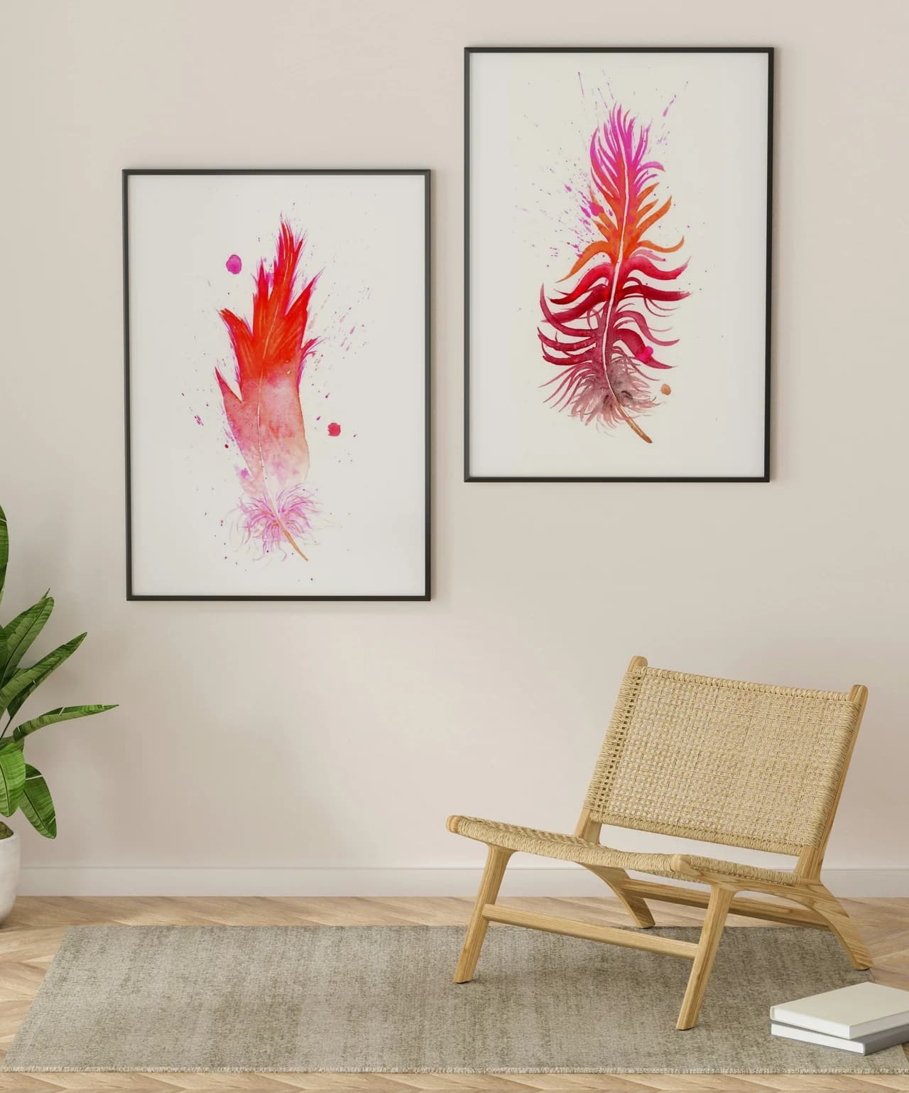 Flamingo shown in a room setting
