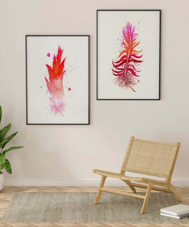 Flamingo shown in a room setting