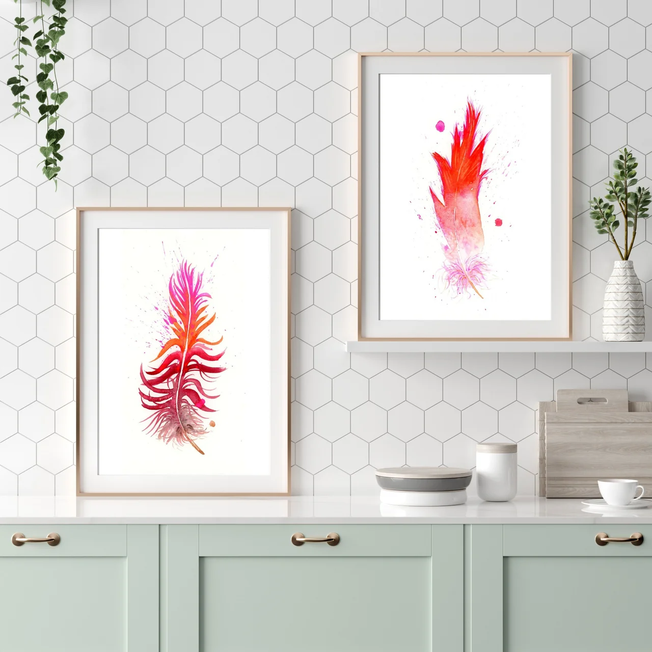 Flamingo shown in a room setting