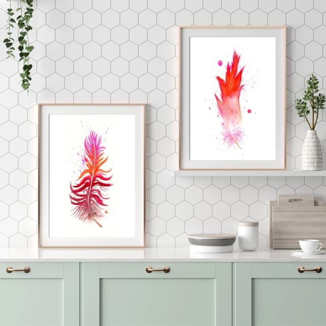 Flamingo shown in a room setting