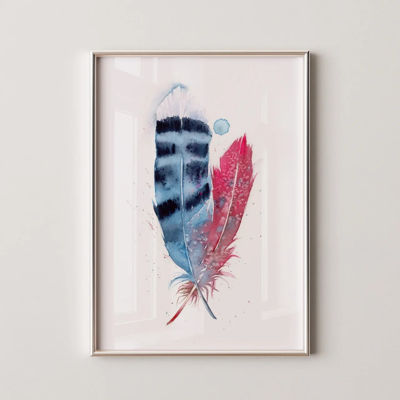 Blue Jay & Cardinal shown in a room setting