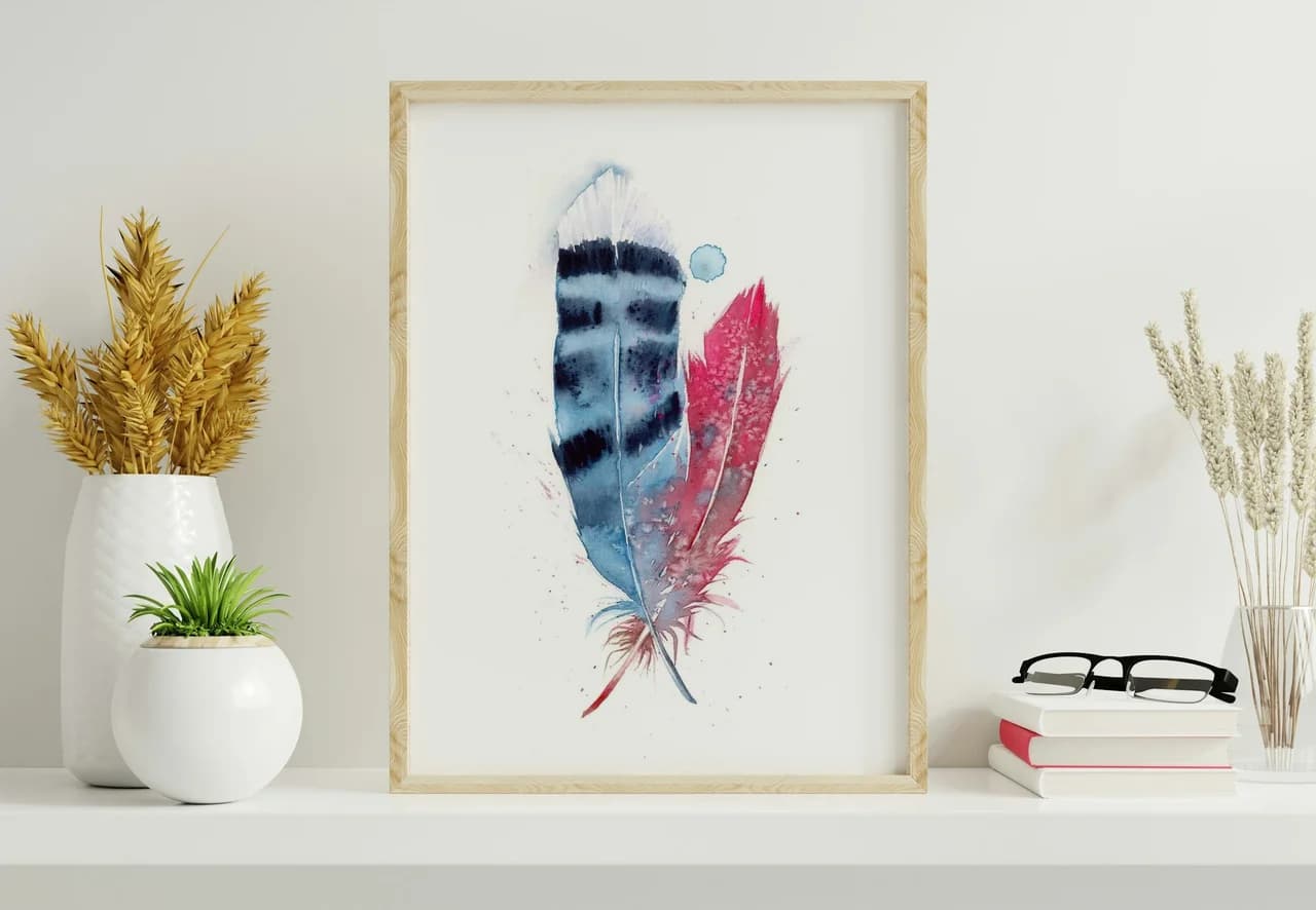 Blue Jay & Cardinal shown in a room setting