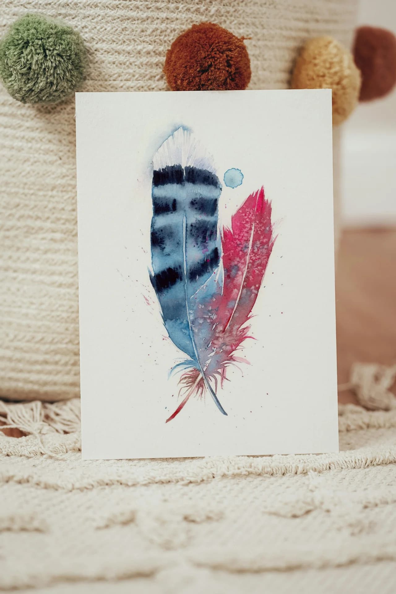 Blue Jay & Cardinal shown in a room setting