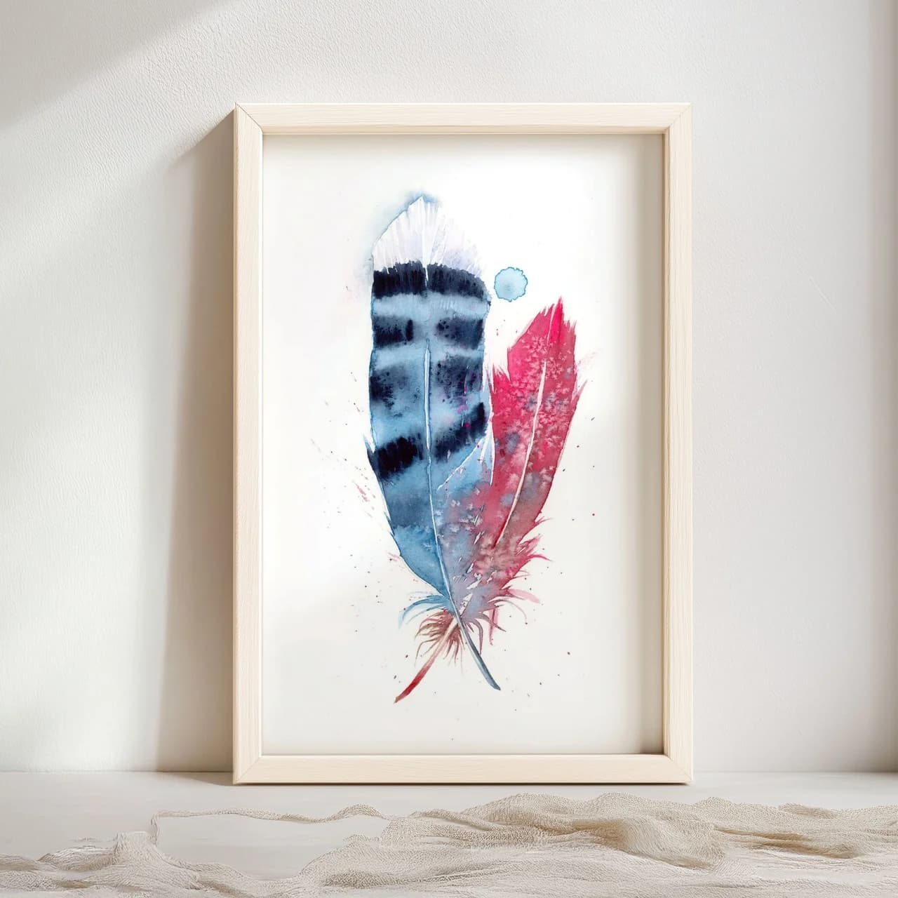 Blue Jay & Cardinal shown in a room setting