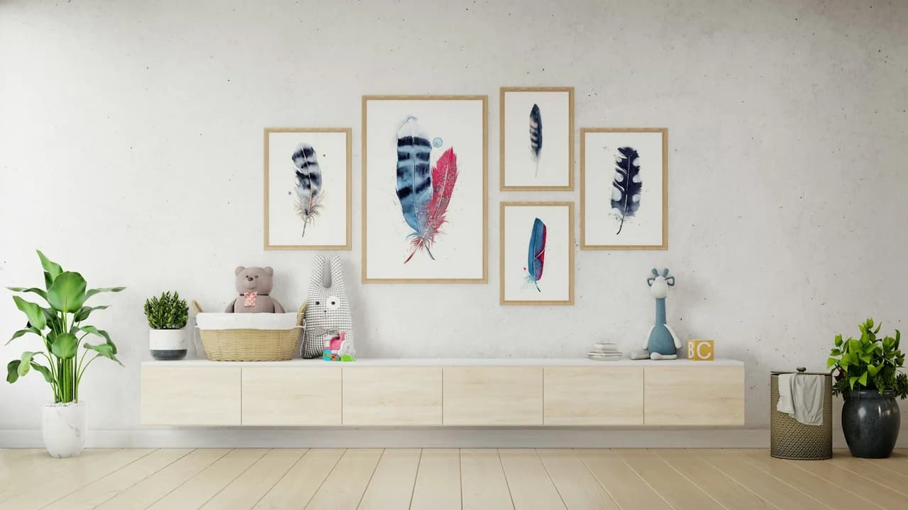 Blue Jay & Cardinal shown in a room setting