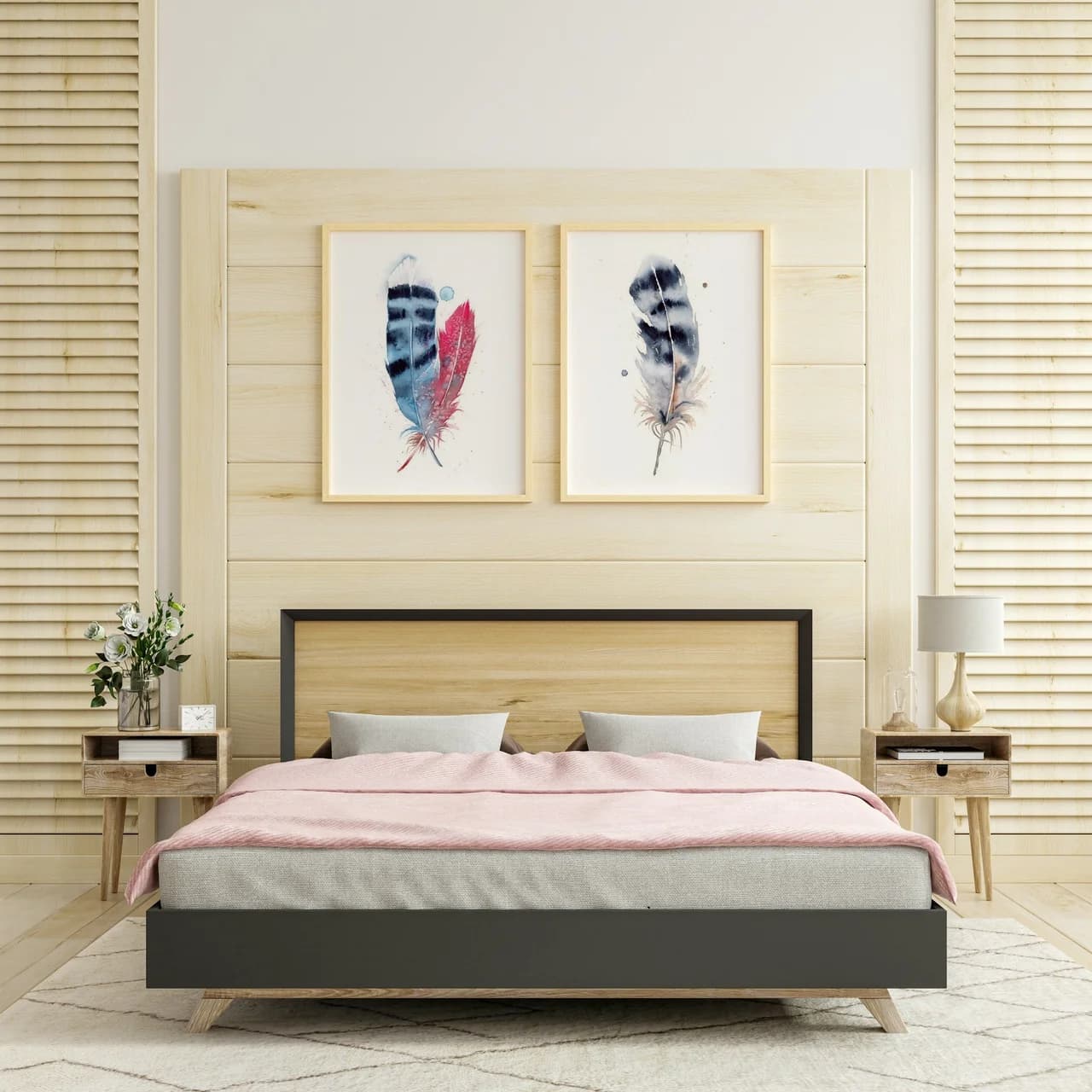 Blue Jay & Cardinal shown in a room setting