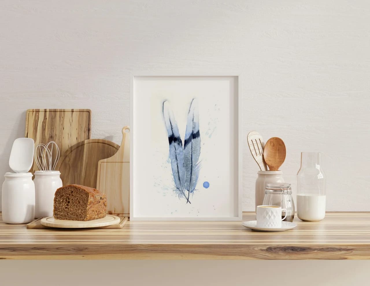 Two Doves shown in a room setting