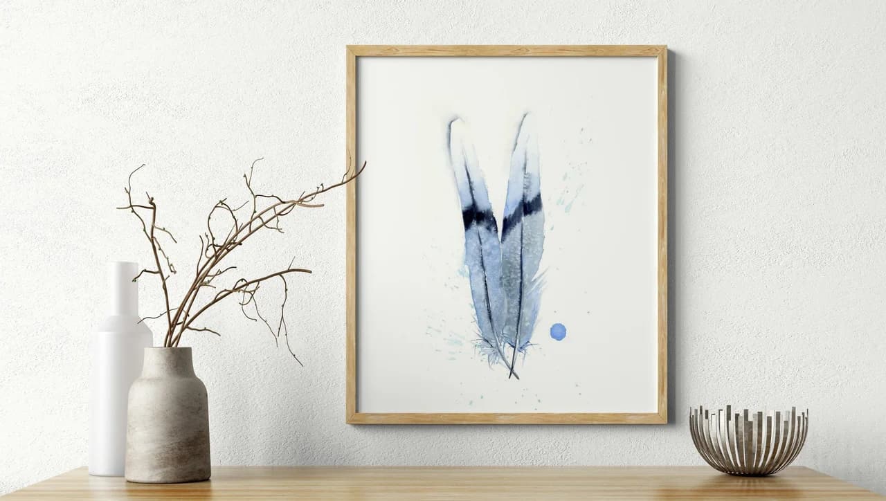 Two Doves shown in a room setting
