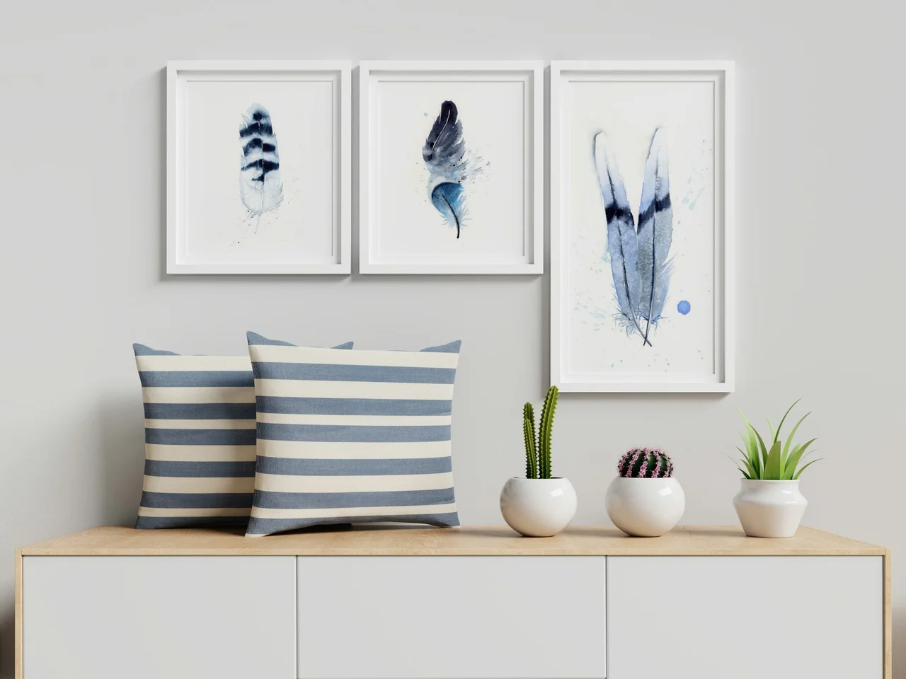 Two Doves shown in a room setting
