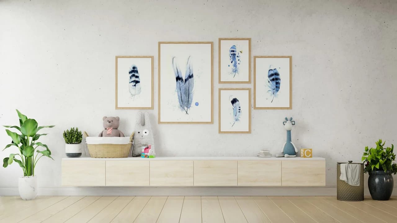 Two Doves shown in a room setting
