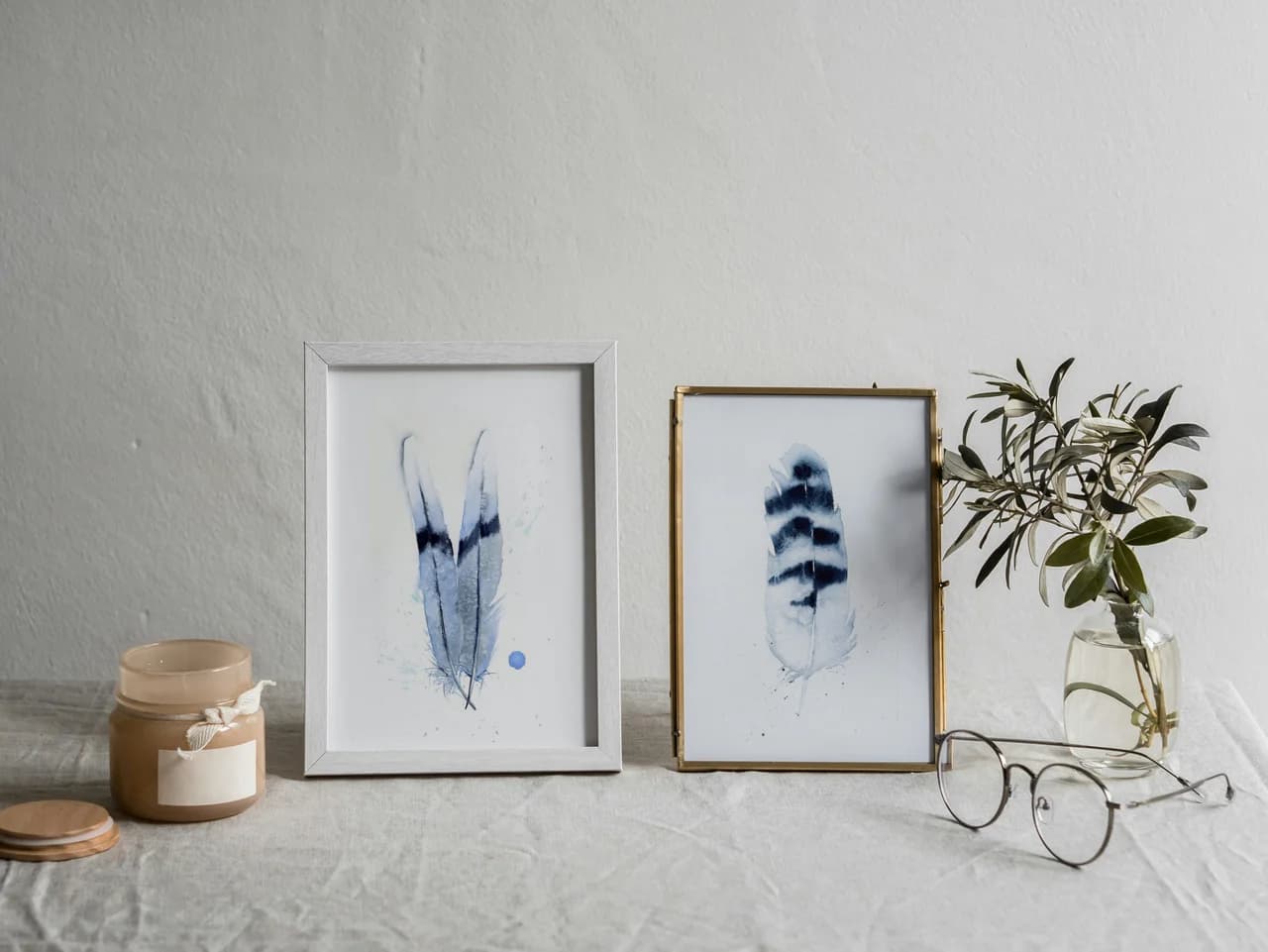 Two Doves shown in a room setting