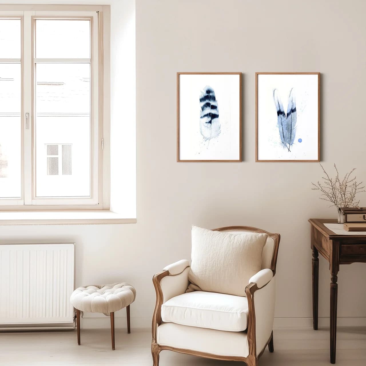 Two Doves shown in a room setting