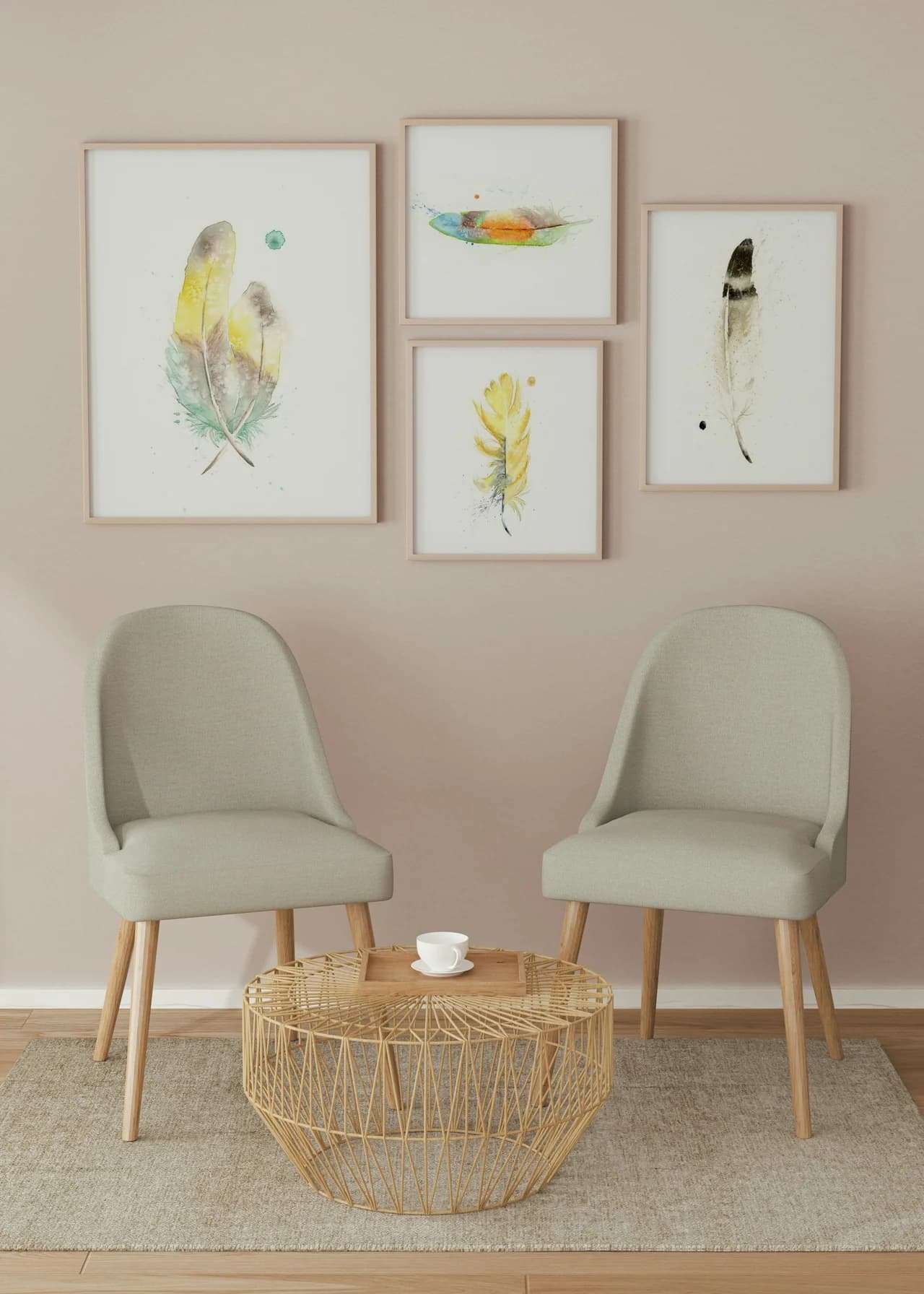 Love Birds shown in a room setting
