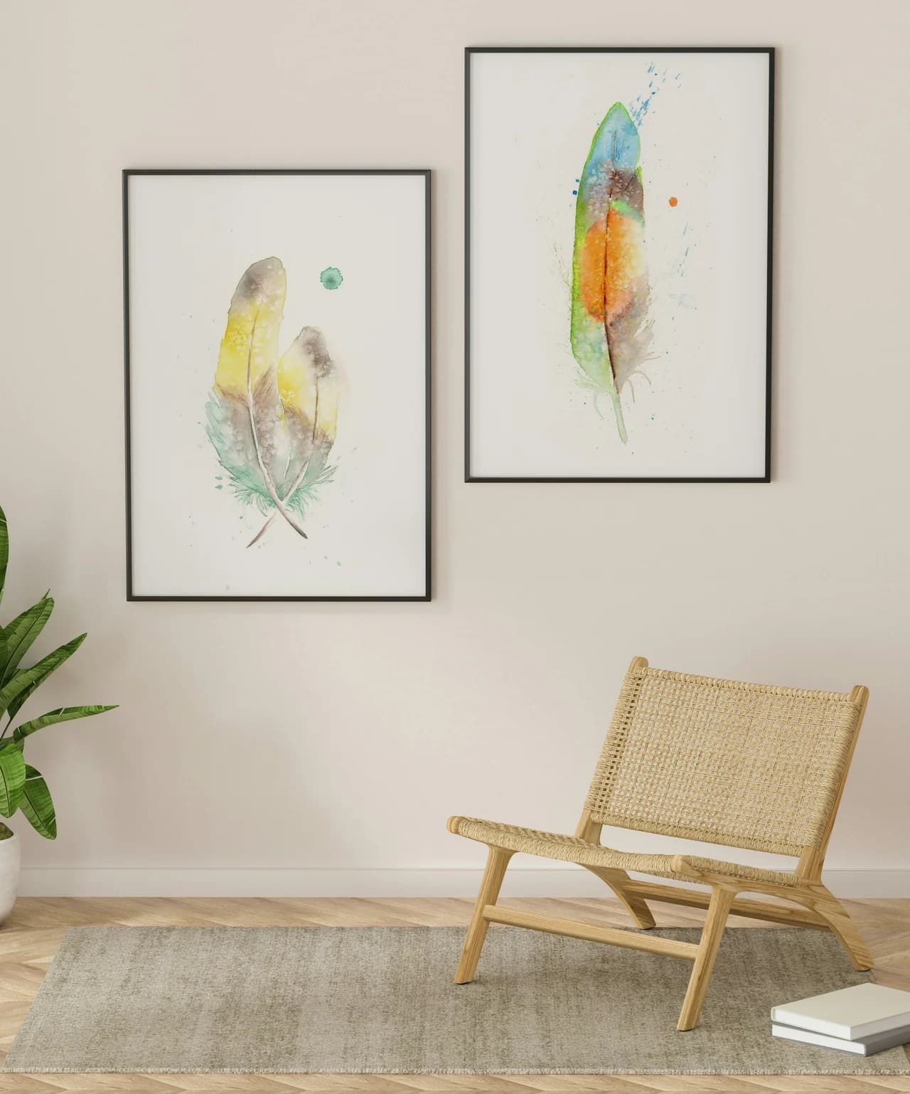 Love Birds shown in a room setting