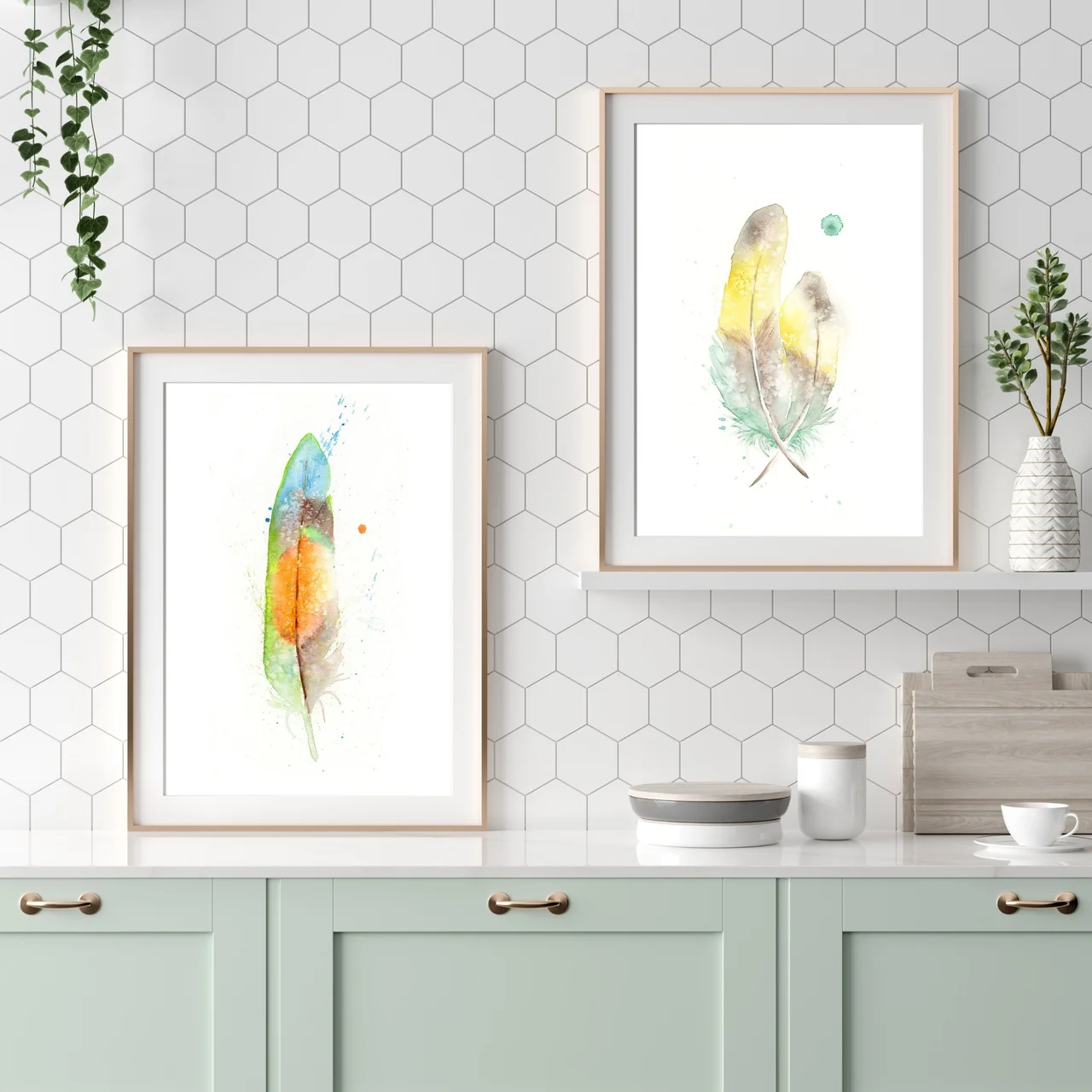 Love Birds shown in a room setting