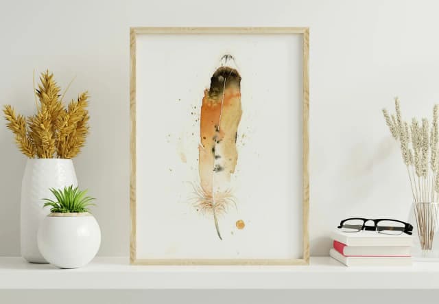 Red Tailed Hawk shown in a room setting