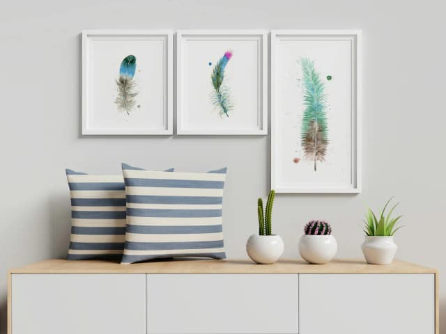 Great Blue Heron shown in a room setting