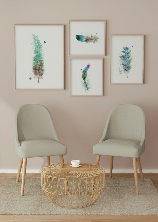 Great Blue Heron shown in a room setting