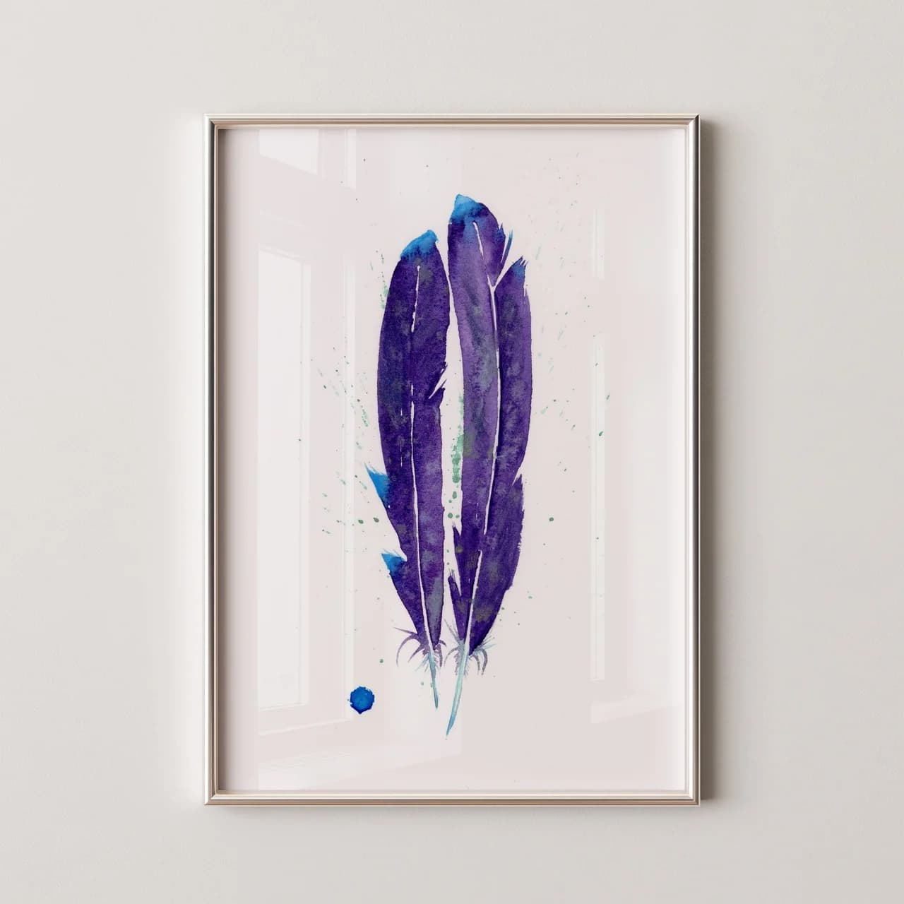 Violet-Tailed Sylph Hummingbird shown in a room setting