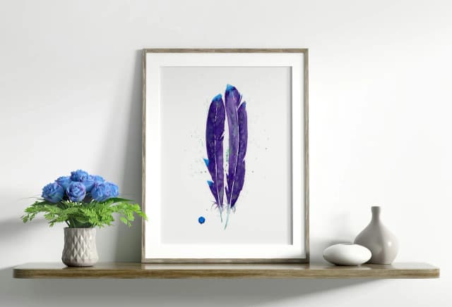 Violet-Tailed Sylph Hummingbird shown in a room setting