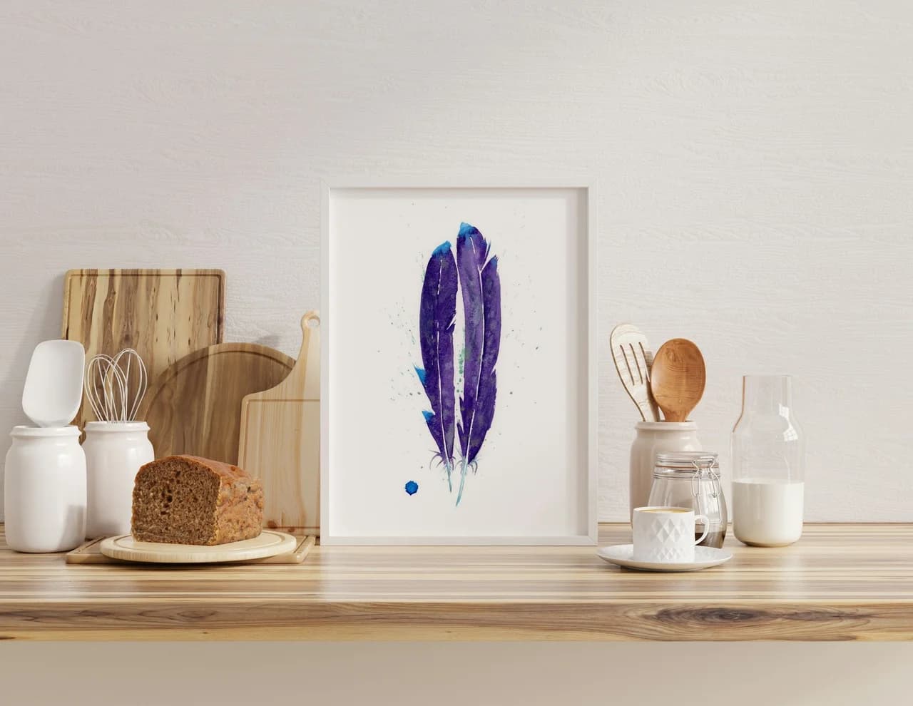 Violet-Tailed Sylph Hummingbird shown in a room setting