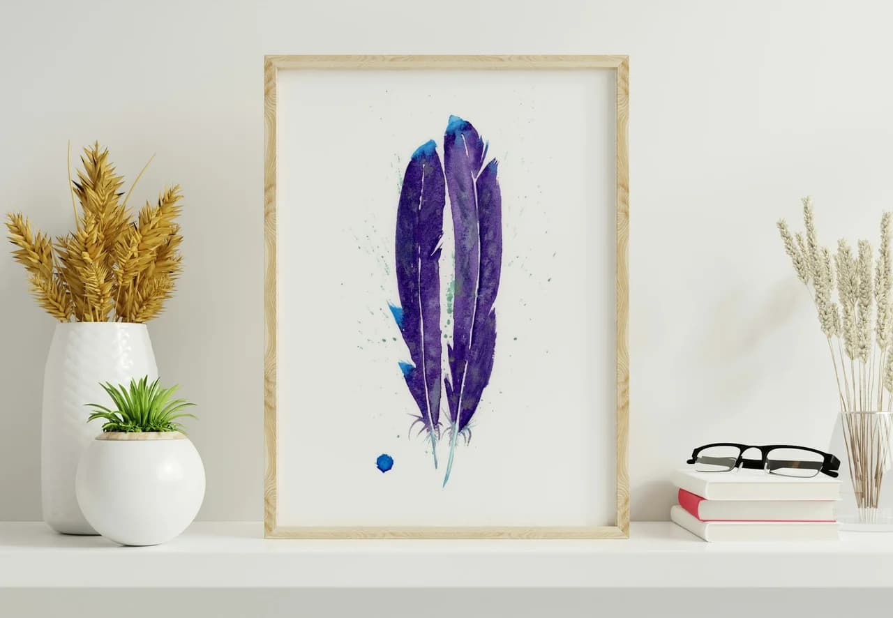 Violet-Tailed Sylph Hummingbird shown in a room setting