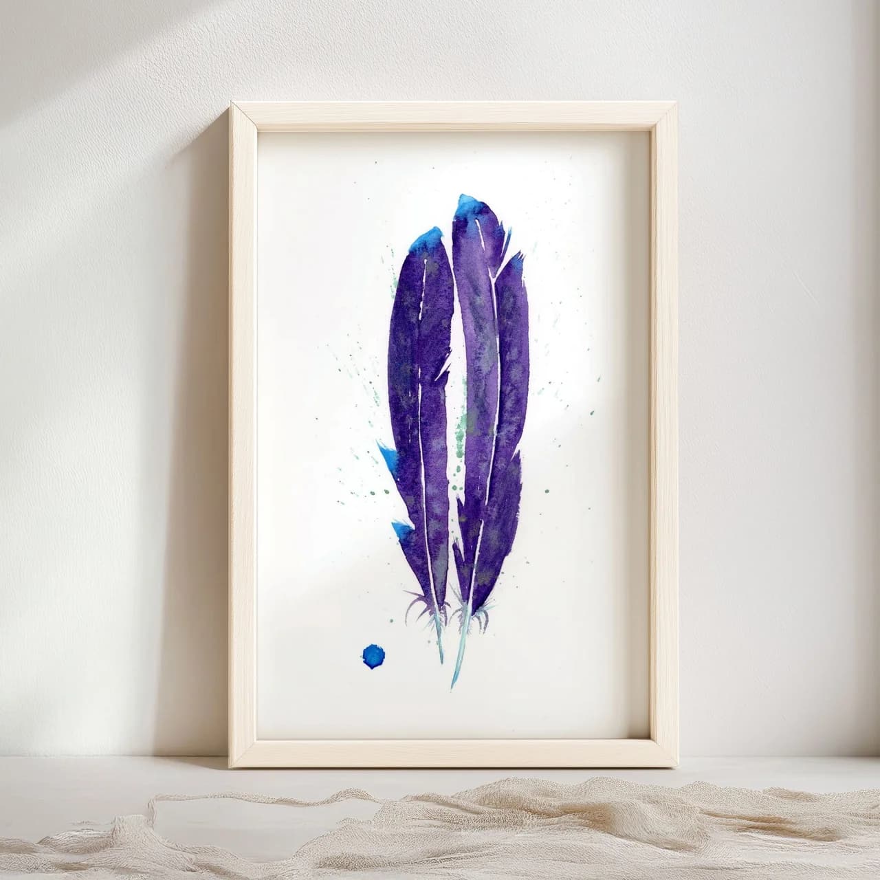 Violet-Tailed Sylph Hummingbird shown in a room setting