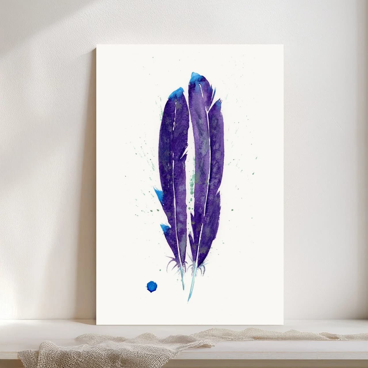 Violet-Tailed Sylph Hummingbird shown in a room setting