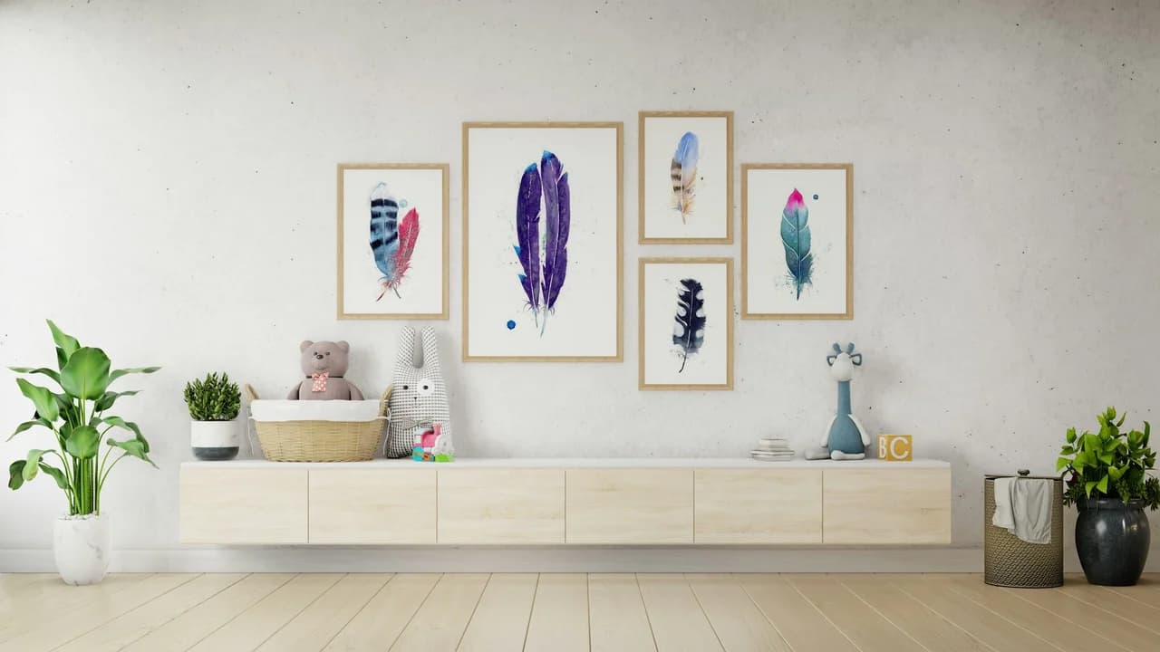 Violet-Tailed Sylph Hummingbird shown in a room setting
