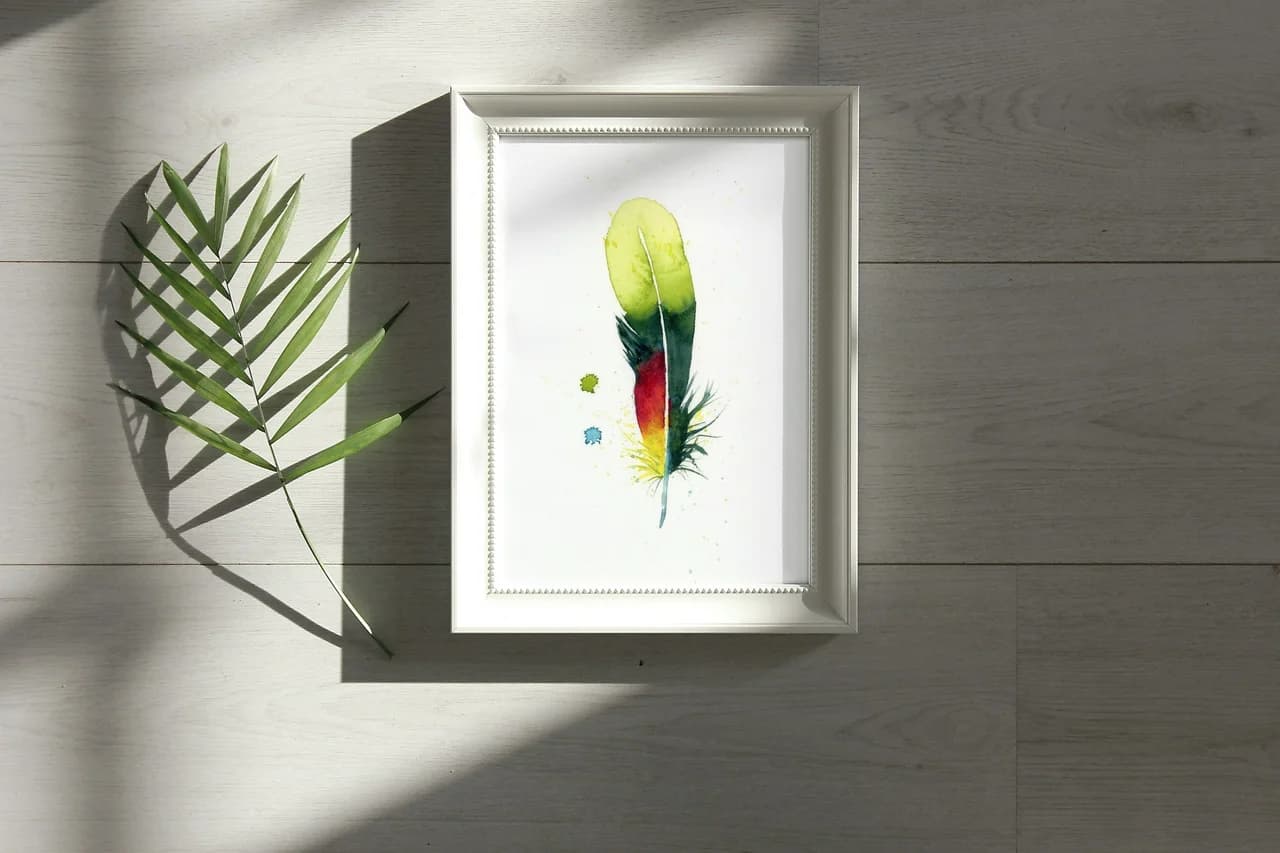 Scarlet Macaw shown in a room setting