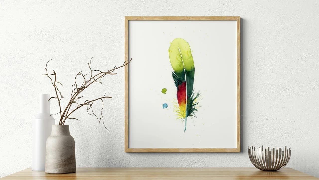 Scarlet Macaw shown in a room setting