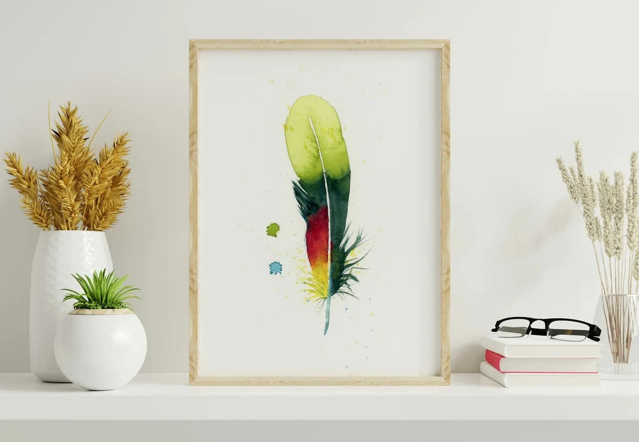 Scarlet Macaw shown in a room setting