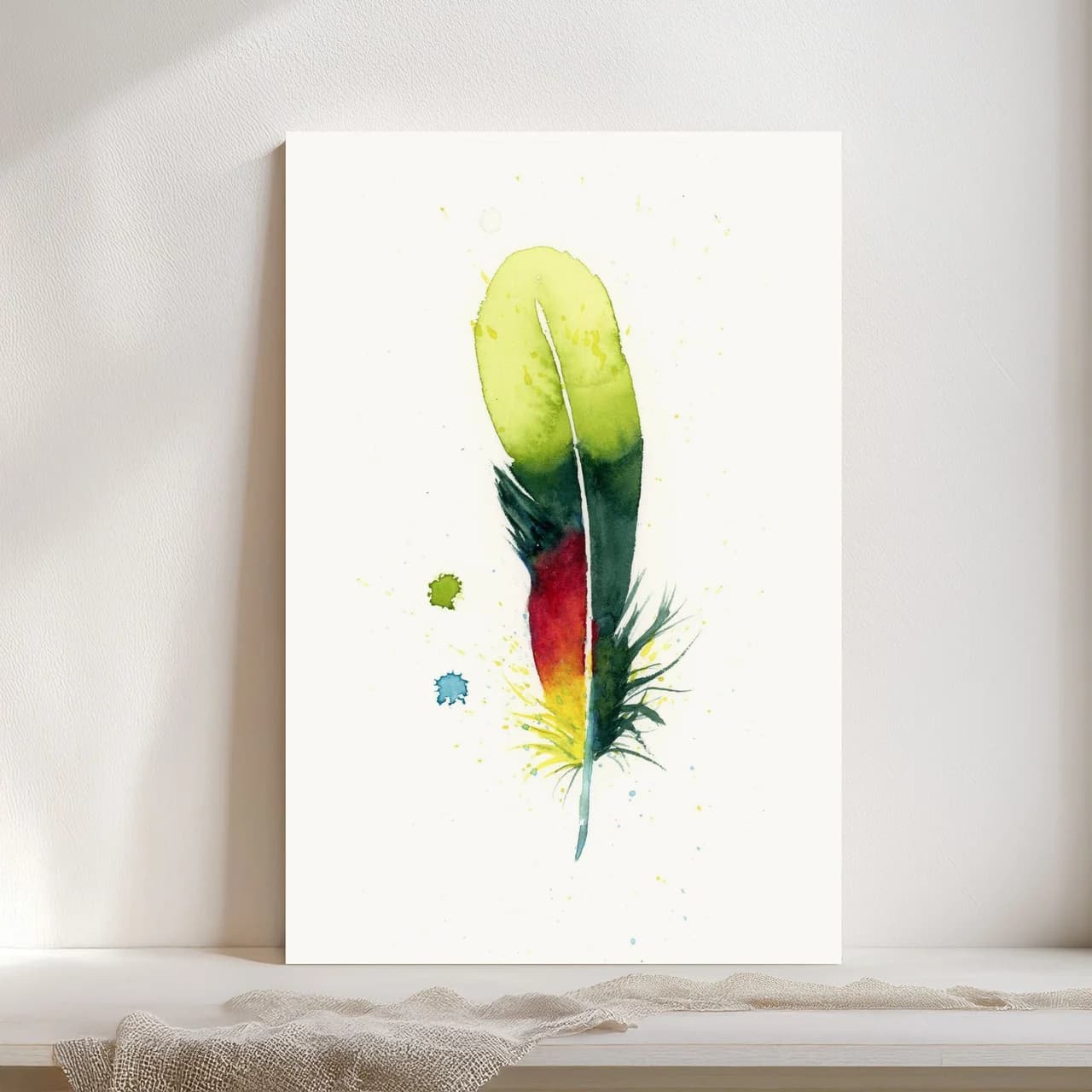 Scarlet Macaw shown in a room setting