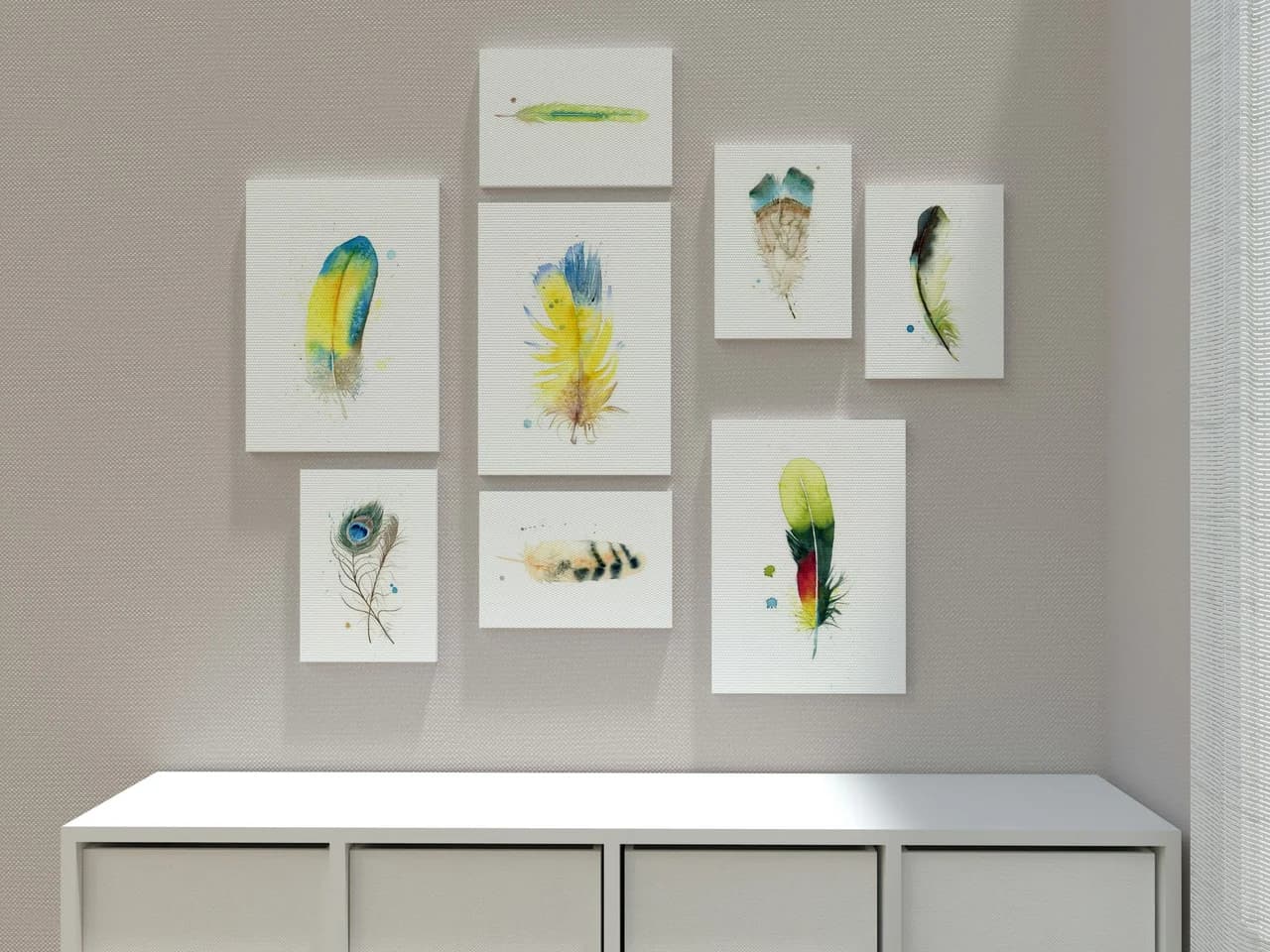 Scarlet Macaw shown in a room setting